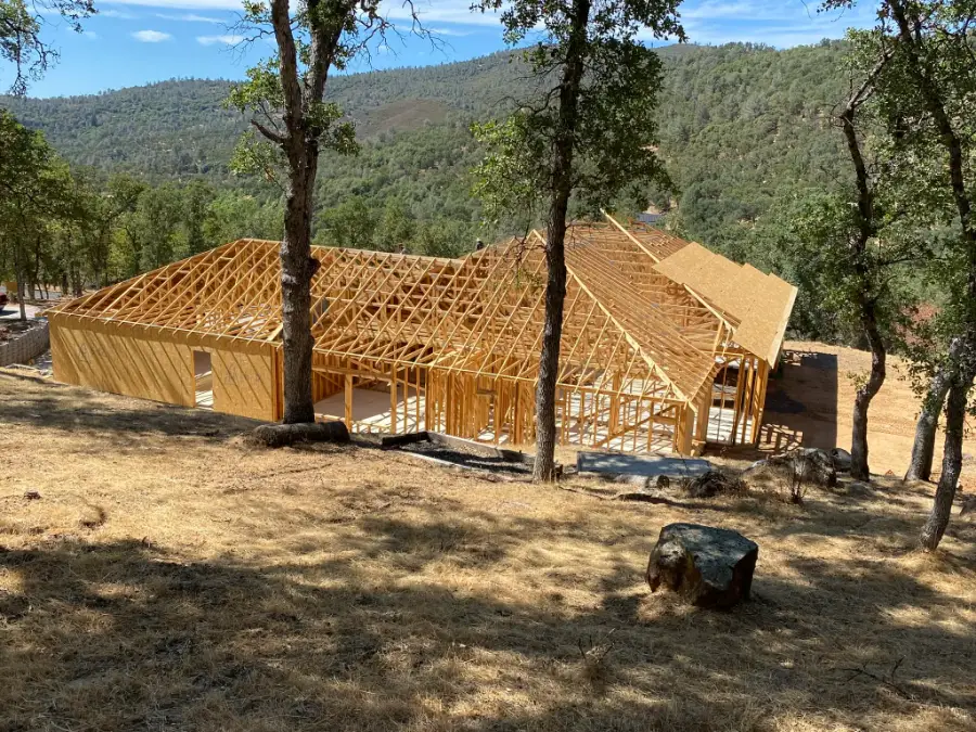 Progress photo: roof trusses set